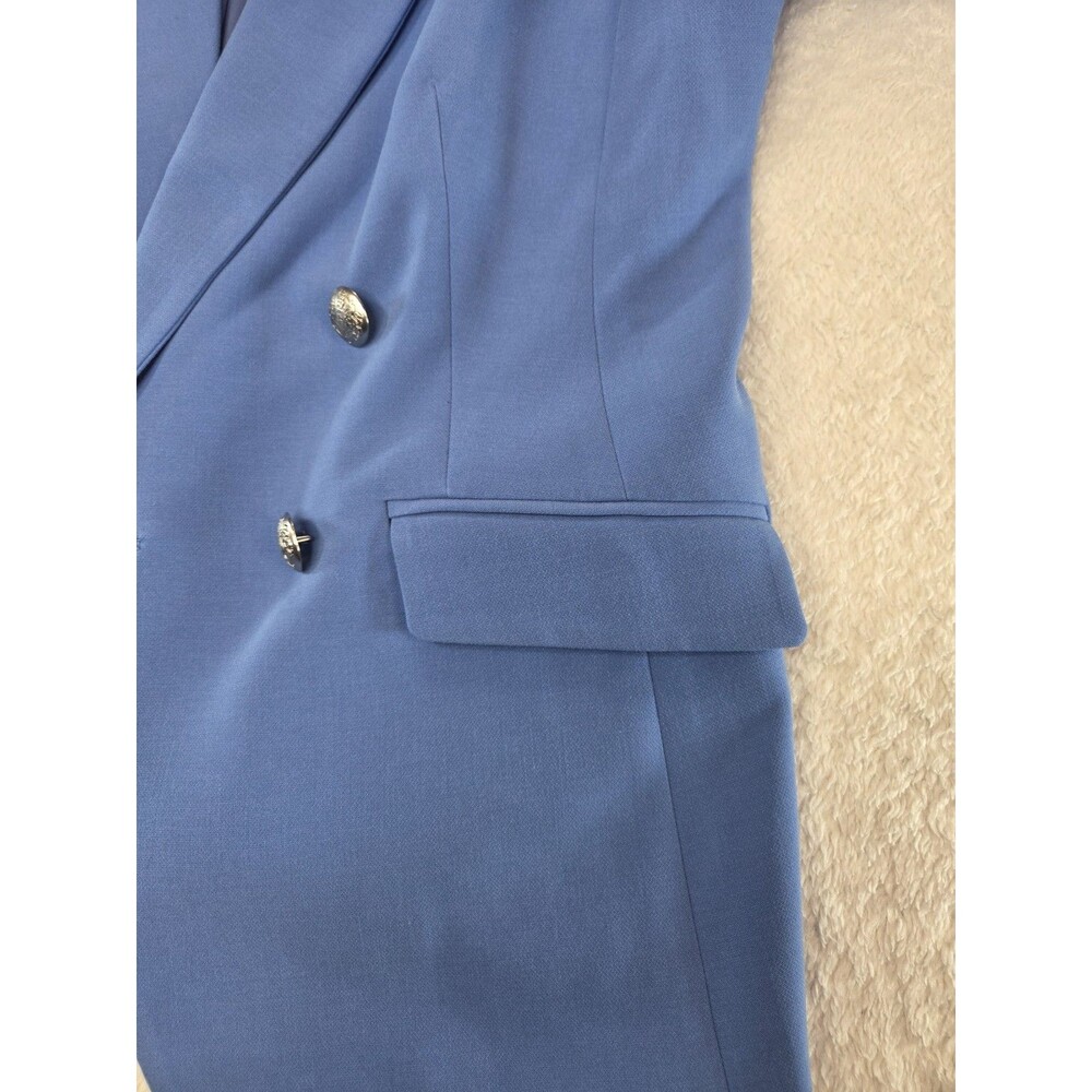 Talbots Blue Double Breasted Blazer Size 8 Silver Crest Buttons New With Tags - Picture 12 of 15